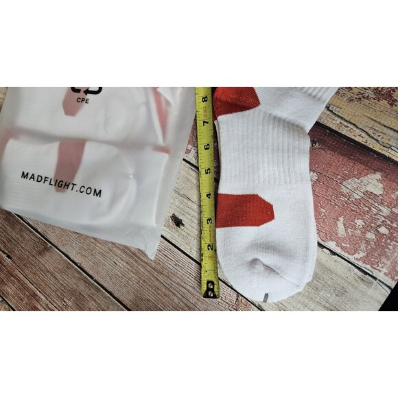 Athletic Socks White And Red 3 Pair New - Picture 5 of 6